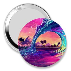 Retro Wave Ocean 3  Handbag Mirrors