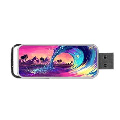 Retro Wave Ocean Portable Usb Flash (one Side) by uniart180623