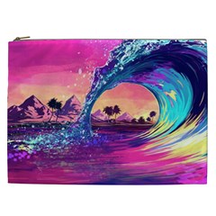 Retro Wave Ocean Cosmetic Bag (xxl) by uniart180623