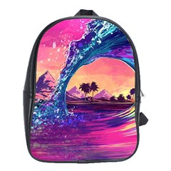 Retro Wave Ocean School Bag (XL)