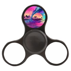 Retro Wave Ocean Finger Spinner by uniart180623