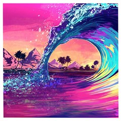 Retro Wave Ocean Wooden Puzzle Square