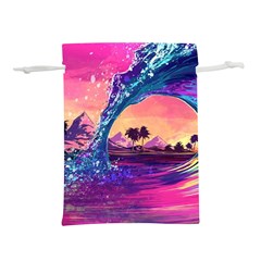 Retro Wave Ocean Lightweight Drawstring Pouch (S)