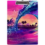 Retro Wave Ocean A4 Acrylic Clipboard Front