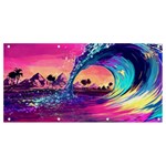 Retro Wave Ocean Banner and Sign 8  x 4  Front