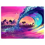 Retro Wave Ocean Premium Plush Fleece Blanket (Extra Small) 40 x30  Blanket Front