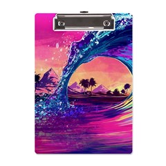 Retro Wave Ocean A5 Acrylic Clipboard