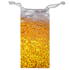 Texture Pattern Macro Glass Of Beer Foam White Yellow Bubble Jewelry Bag by uniart180623