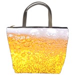 Texture Pattern Macro Glass Of Beer Foam White Yellow Bubble Bucket Bag Front