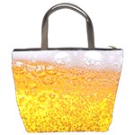 Texture Pattern Macro Glass Of Beer Foam White Yellow Bubble Bucket Bag Back