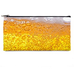 Texture Pattern Macro Glass Of Beer Foam White Yellow Bubble Pencil Case by uniart180623