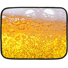 Texture Pattern Macro Glass Of Beer Foam White Yellow Bubble Two Sides Fleece Blanket (mini) by uniart180623