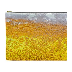 Texture Pattern Macro Glass Of Beer Foam White Yellow Bubble Cosmetic Bag (xl) by uniart180623