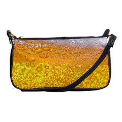 Texture Pattern Macro Glass Of Beer Foam White Yellow Bubble Shoulder Clutch Bag by uniart180623