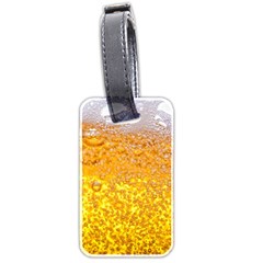 Texture Pattern Macro Glass Of Beer Foam White Yellow Bubble Luggage Tag (two Sides) by uniart180623