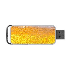 Texture Pattern Macro Glass Of Beer Foam White Yellow Bubble Portable Usb Flash (one Side) by uniart180623