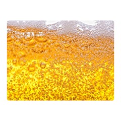 Texture Pattern Macro Glass Of Beer Foam White Yellow Bubble Two Sides Premium Plush Fleece Blanket (mini) by uniart180623