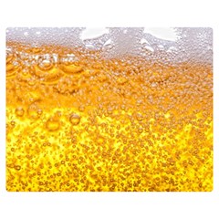 Texture Pattern Macro Glass Of Beer Foam White Yellow Bubble Two Sides Premium Plush Fleece Blanket (medium) by uniart180623