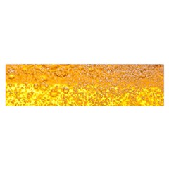 Texture Pattern Macro Glass Of Beer Foam White Yellow Bubble Oblong Satin Scarf (16  X 60 ) by uniart180623