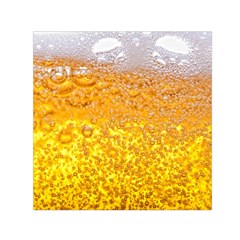 Texture Pattern Macro Glass Of Beer Foam White Yellow Bubble Square Satin Scarf (30  X 30 ) by uniart180623