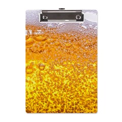 Texture Pattern Macro Glass Of Beer Foam White Yellow Bubble A5 Acrylic Clipboard by uniart180623