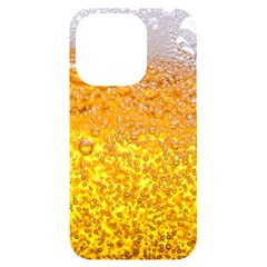 Texture Pattern Macro Glass Of Beer Foam White Yellow Bubble Iphone 14 Pro Black Uv Print Case by uniart180623