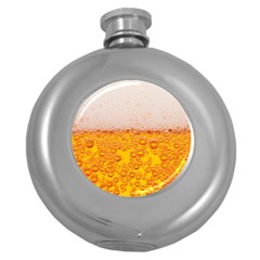 Beer Texture Drinks Texture Round Hip Flask (5 Oz)