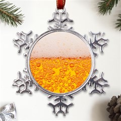 Beer Texture Drinks Texture Metal Large Snowflake Ornament