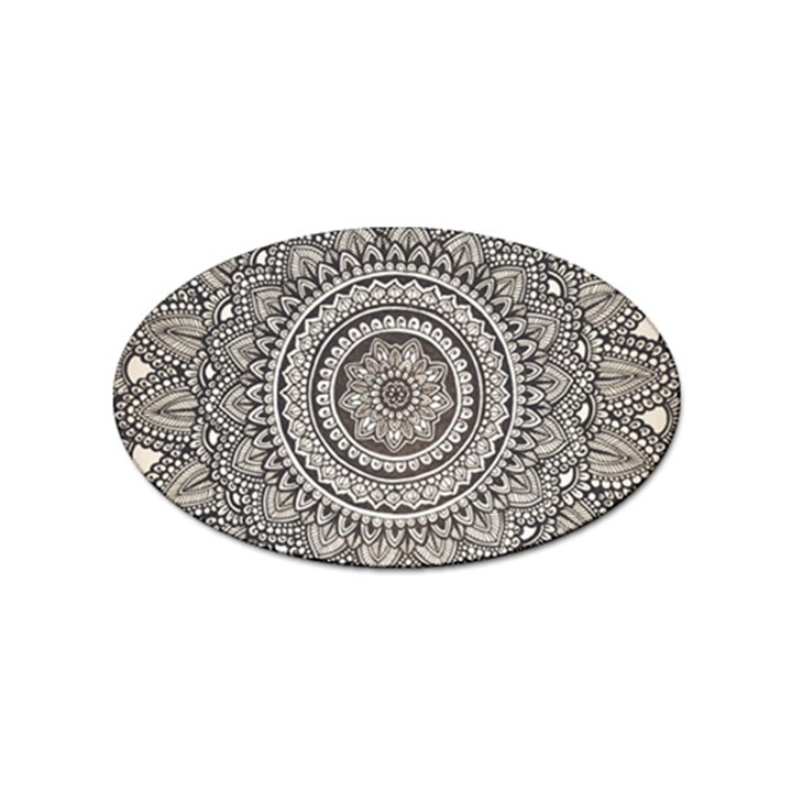 Mandala Circles Drawing Pattern Sticker (Oval)