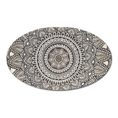 Mandala Circles Drawing Pattern Oval Magnet by uniart180623