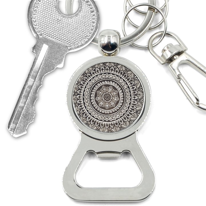 Mandala Circles Drawing Pattern Bottle Opener Key Chain