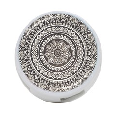 Mandala Circles Drawing Pattern 4-port Usb Hub (one Side) by uniart180623