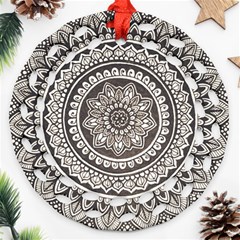 Mandala Circles Drawing Pattern Ornament (round Filigree) by uniart180623