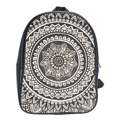 Mandala Circles Drawing Pattern School Bag (XL)