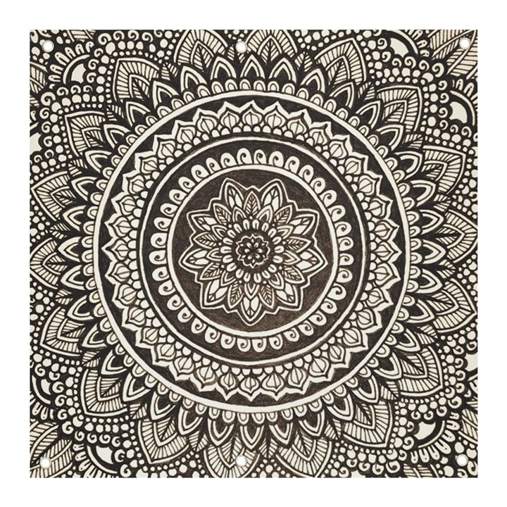 Mandala Circles Drawing Pattern Banner and Sign 3  x 3 