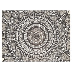 Mandala Circles Drawing Pattern Premium Plush Fleece Blanket (Extra Small)