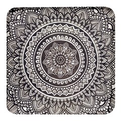 Mandala Circles Drawing Pattern Square Glass Fridge Magnet (4 Pack) by uniart180623