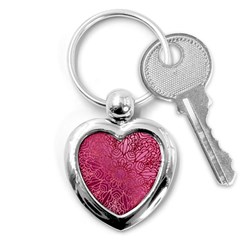 Pink Mandala Glitter Bohemian Girly Glitter Key Chain (heart)