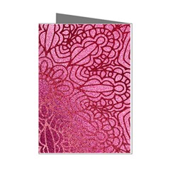 Pink Mandala Glitter Bohemian Girly Glitter Mini Greeting Cards (pkg Of 8) by uniart180623