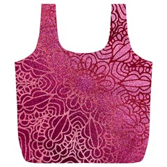 Pink Mandala Glitter Bohemian Girly Glitter Full Print Recycle Bag (xl) by uniart180623