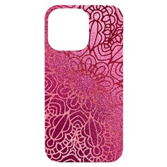 Pink Mandala Glitter Bohemian Girly Glitter Iphone 14 Pro Max Black Uv Print Case