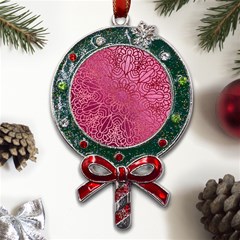 Pink Mandala Glitter Bohemian Girly Glitter Metal X mas Lollipop With Crystal Ornament by uniart180623