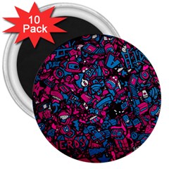 Grafitti Graffiti Abstract Artwork Digital 3  Magnets (10 Pack) 