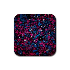 Grafitti Graffiti Abstract Artwork Digital Rubber Coaster (square)