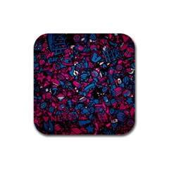 Grafitti Graffiti Abstract Artwork Digital Rubber Square Coaster (4 Pack)