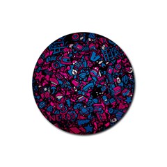 Grafitti Graffiti Abstract Artwork Digital Rubber Coaster (round) by uniart180623