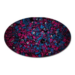 Grafitti Graffiti Abstract Artwork Digital Oval Magnet by uniart180623