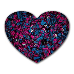 Grafitti Graffiti Abstract Artwork Digital Heart Mousepad by uniart180623