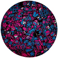 Grafitti Graffiti Abstract Artwork Digital Wooden Puzzle Round by uniart180623