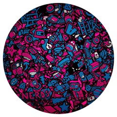 Grafitti Graffiti Abstract Artwork Digital Round Trivet by uniart180623